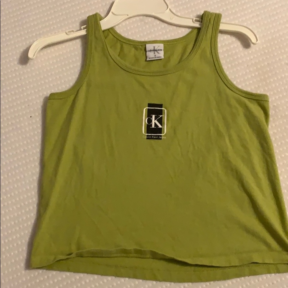 calvin klein green crop top